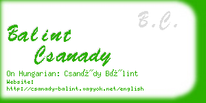 balint csanady business card